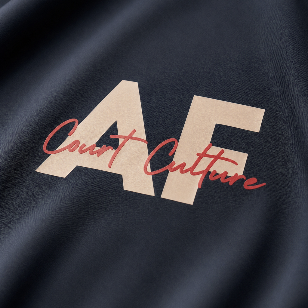 Text 'AF Count Culture' on a dark fabric background