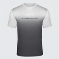 Gray and white gradient t-shirt with 'AF Court Culture' text on a light gray background
